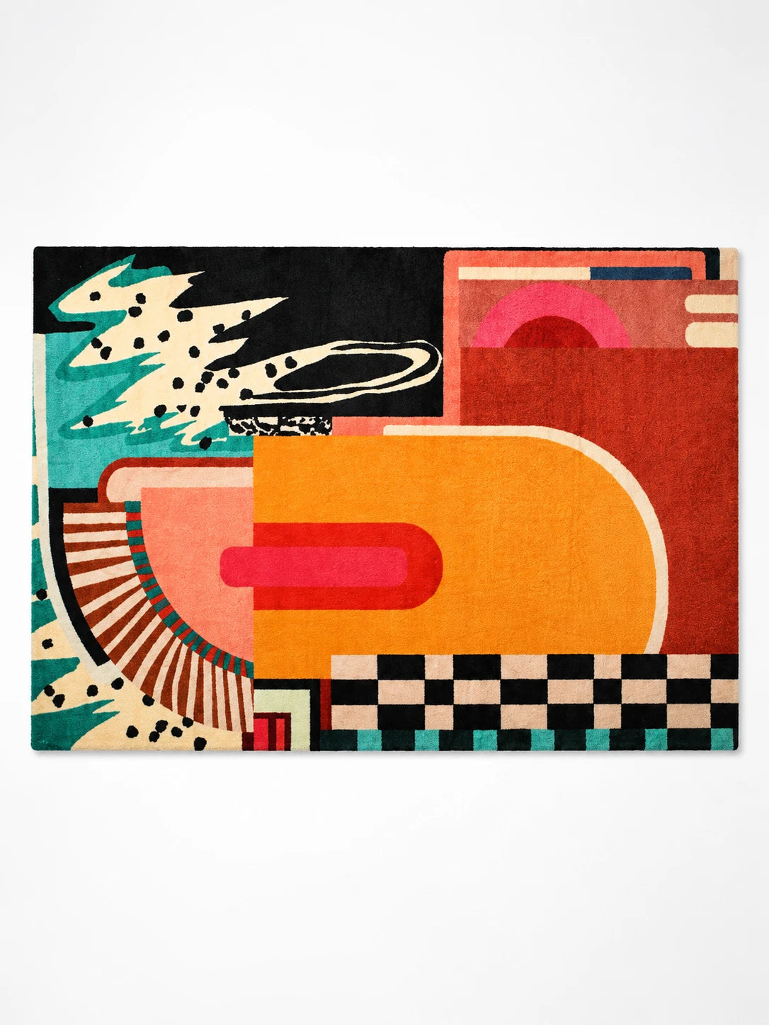 Abstract Plush Area Rug for Contemporary Spaces