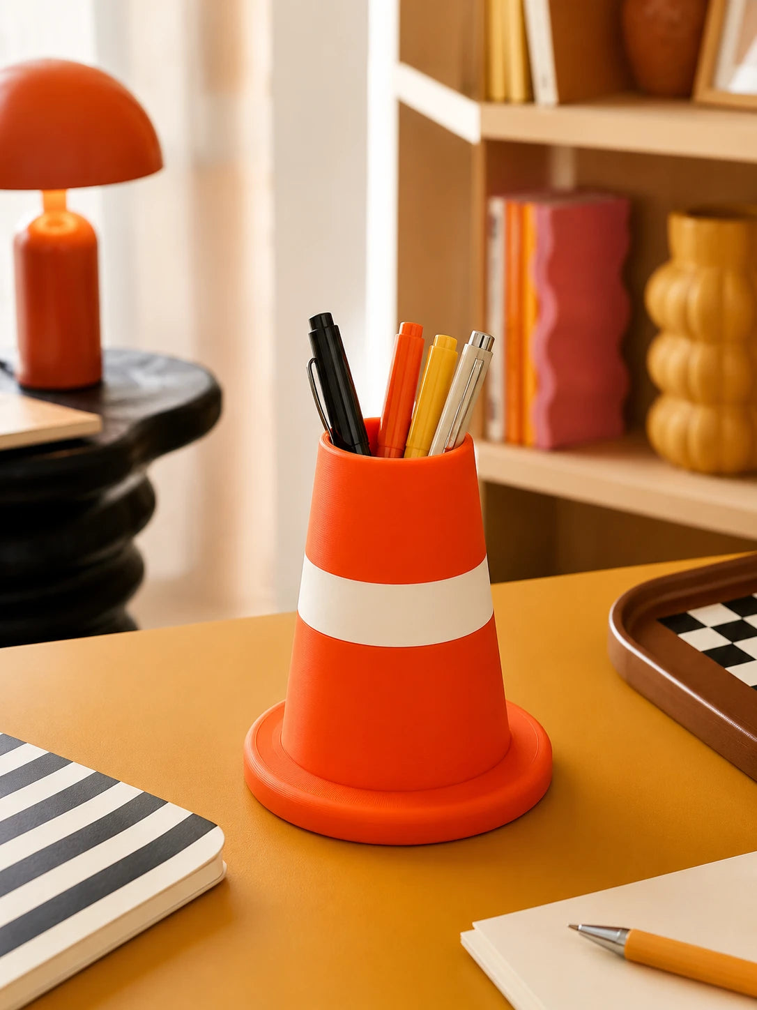 Traffic Barrier Pen Holder & Desk Organizer