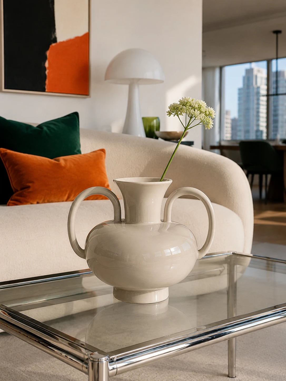 Modern Glazed Ceramic Vase: Sculptural High-Gloss Accent Piece