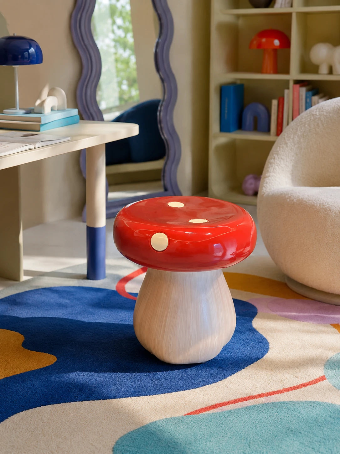 Red Toadstool Accent Stool