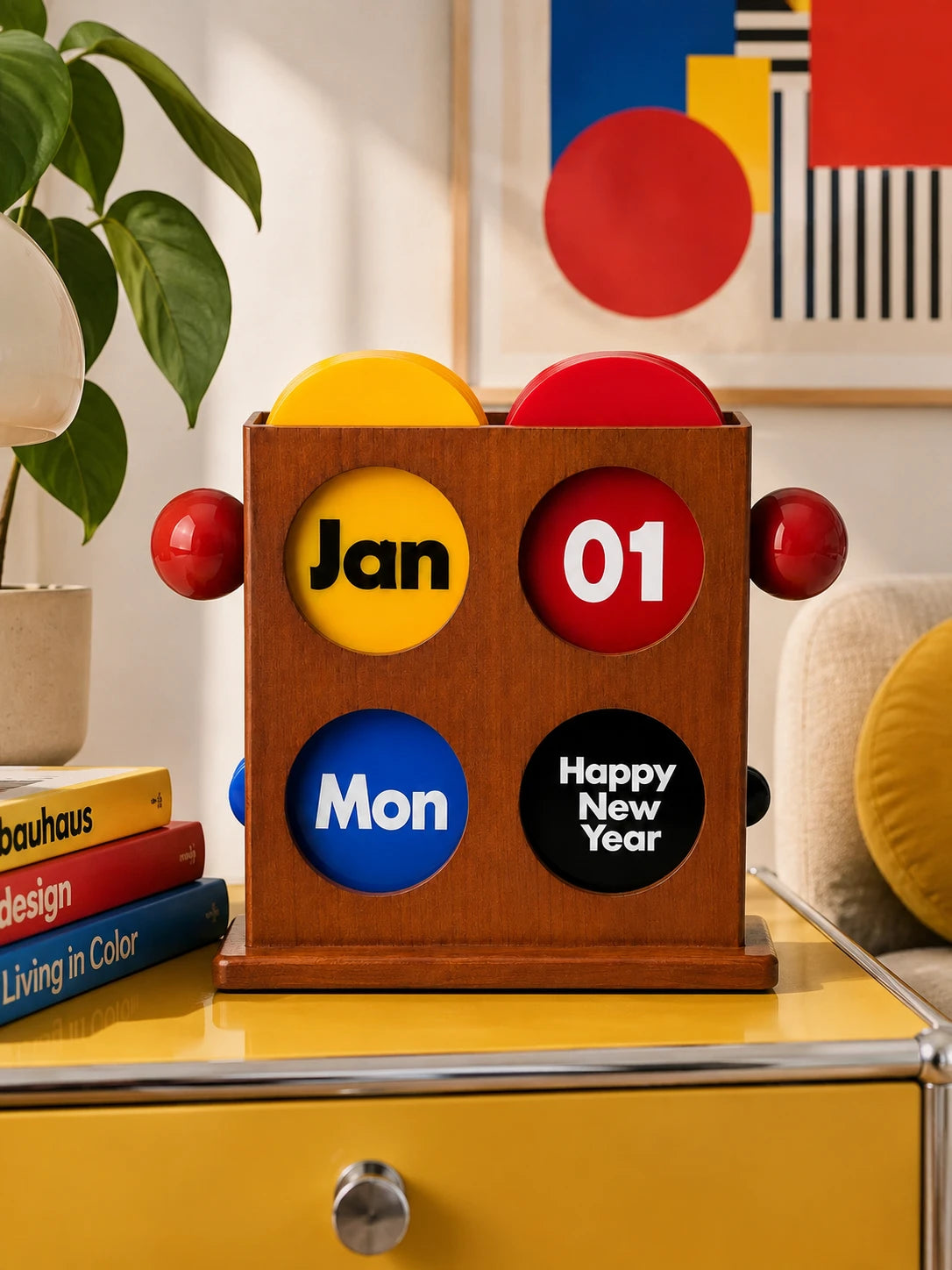 Retro Cherry Wood Perpetual Calendar