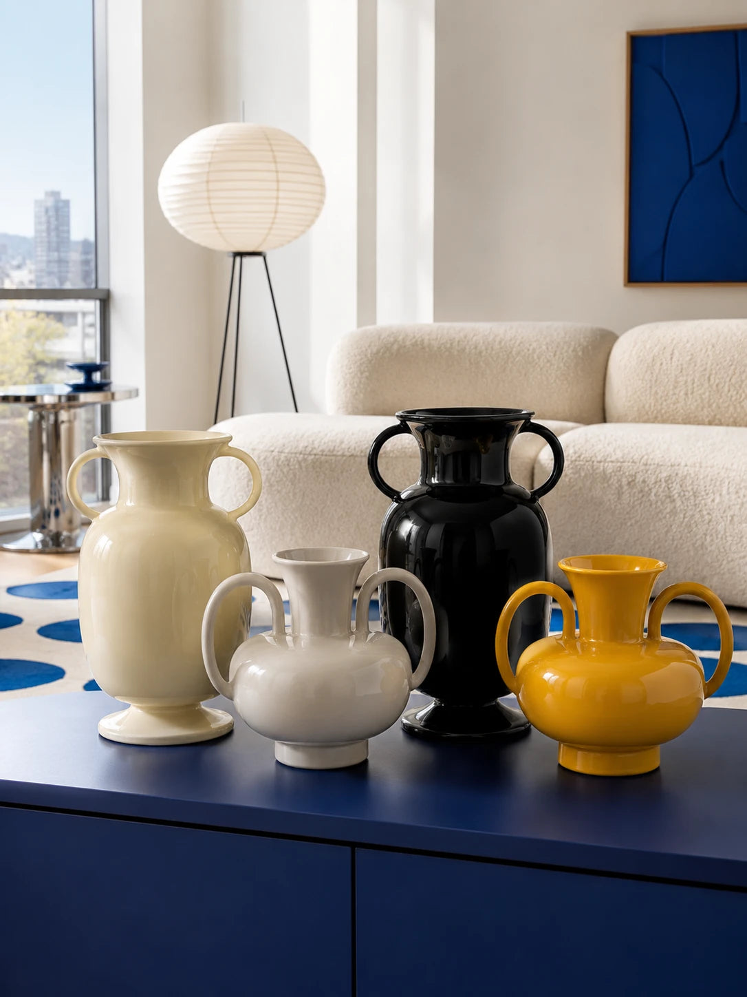 Modern Glazed Ceramic Vase: Sculptural High-Gloss Accent Piece