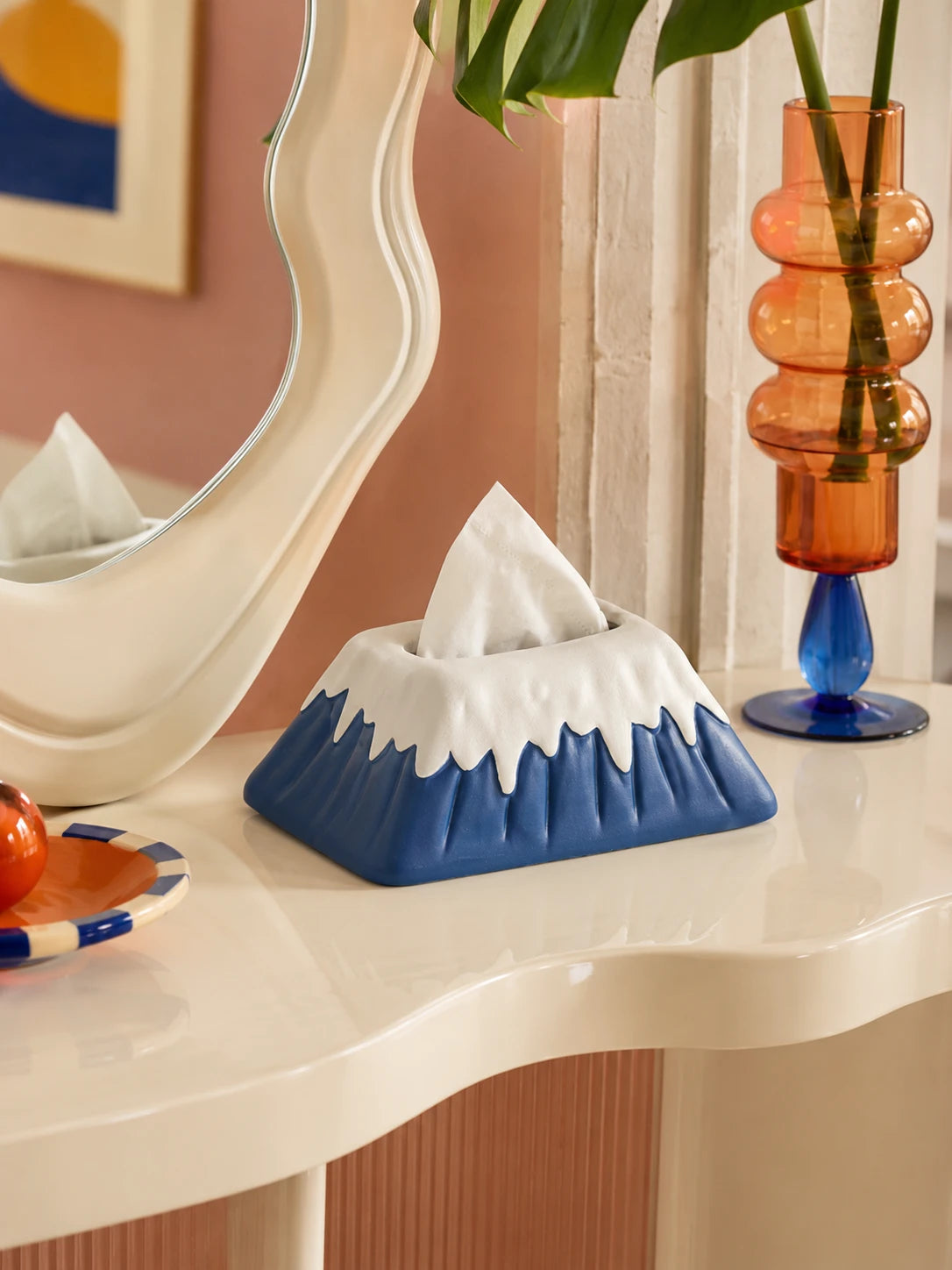 Snow Mountain Ceramic Tissue Box Cover
