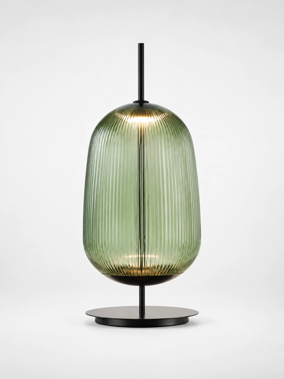Nordic Ribbed Glass Table Lamp — Dopamine Decor Mood Lighting