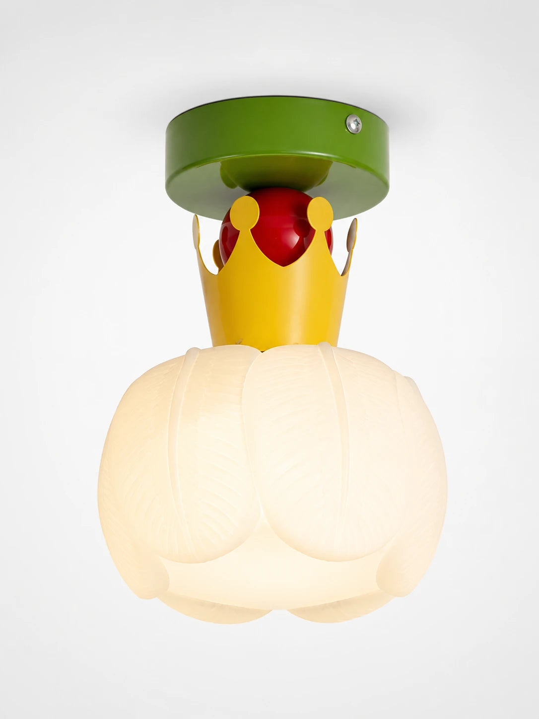 Fluted Glass Color-Block Ceiling Light