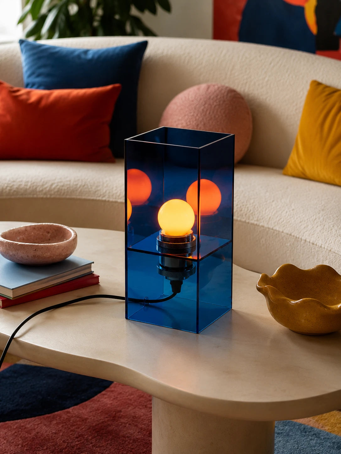 Sunrise Blue Acrylic Cube Lamp
