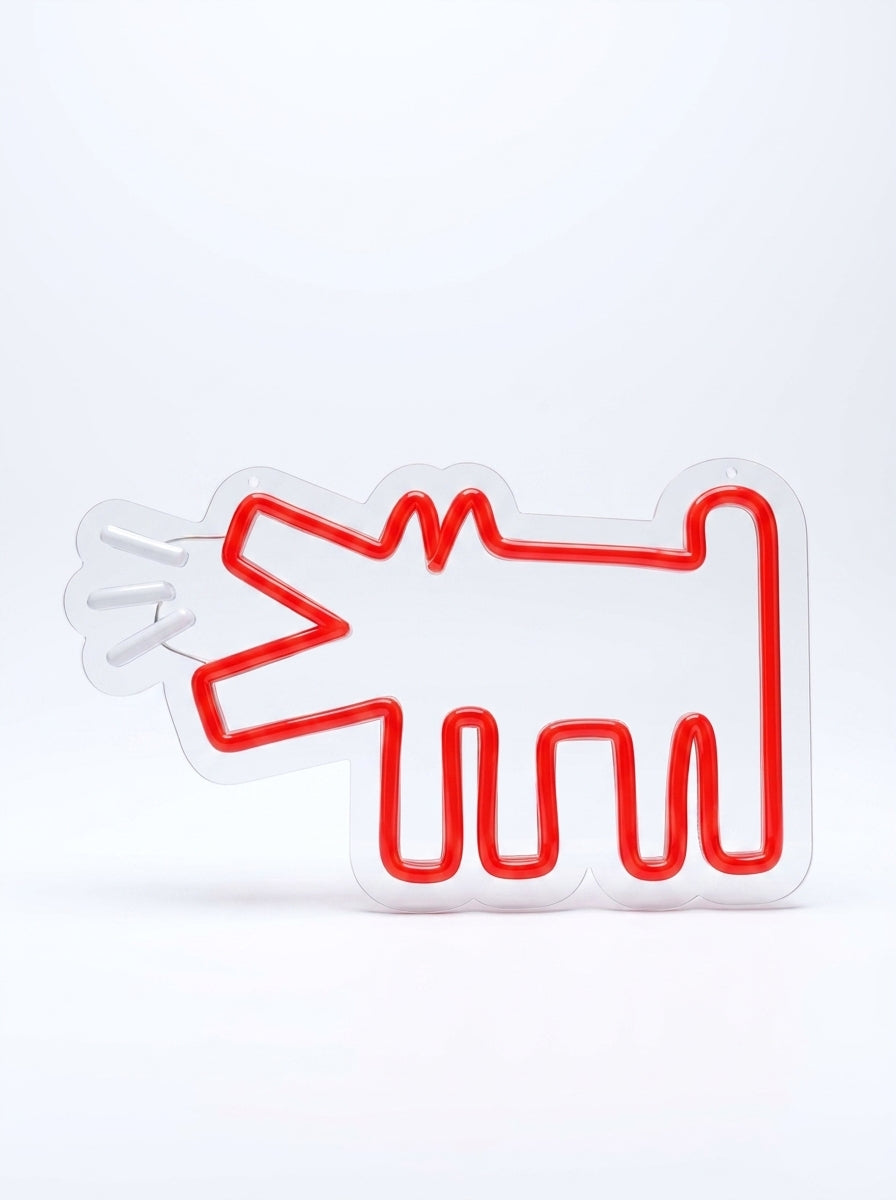 Barking Dog LED Neon Sign, Red Pop Art Wall Light
