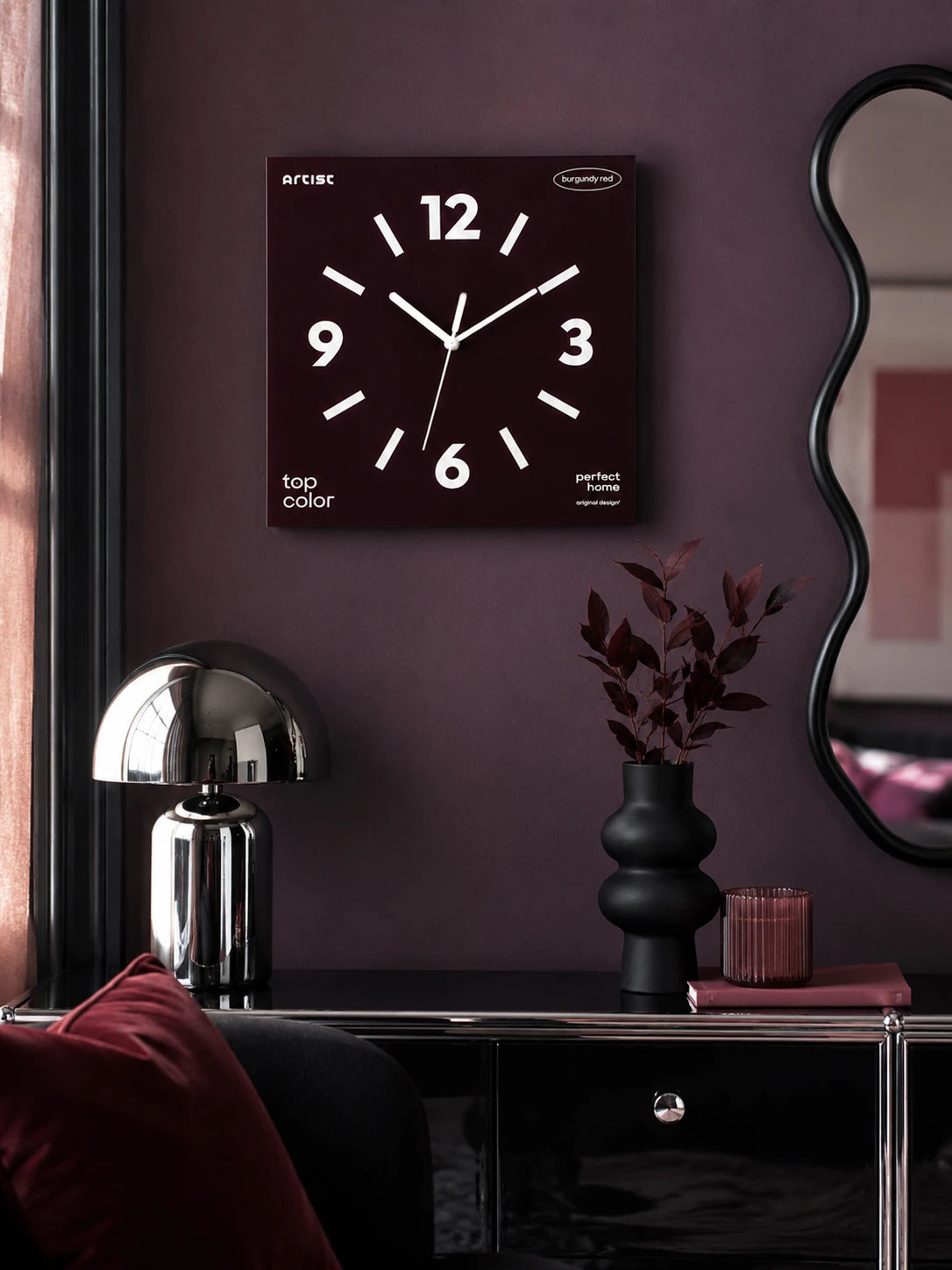 Frameless Silent Square Wall Clock
