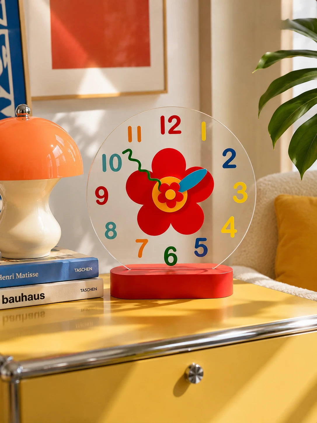 Little Red Flower Silent Clock