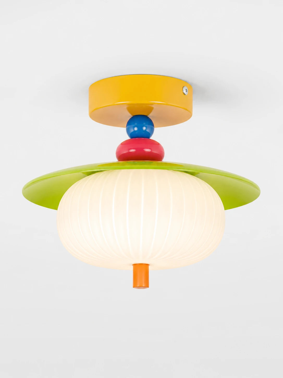 Fluted Glass Color-Block Ceiling Light