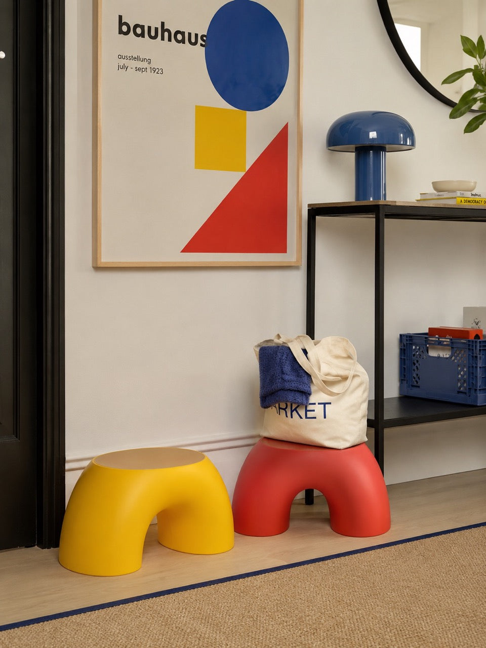 Rainbow Ringlike Children's Stool – Playful Dopamine Decor Footstool