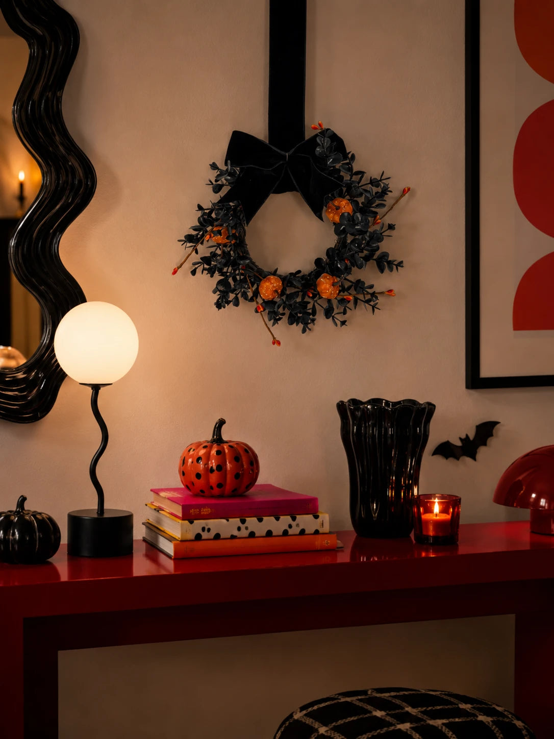 Spooky Velvet Halloween Wreath