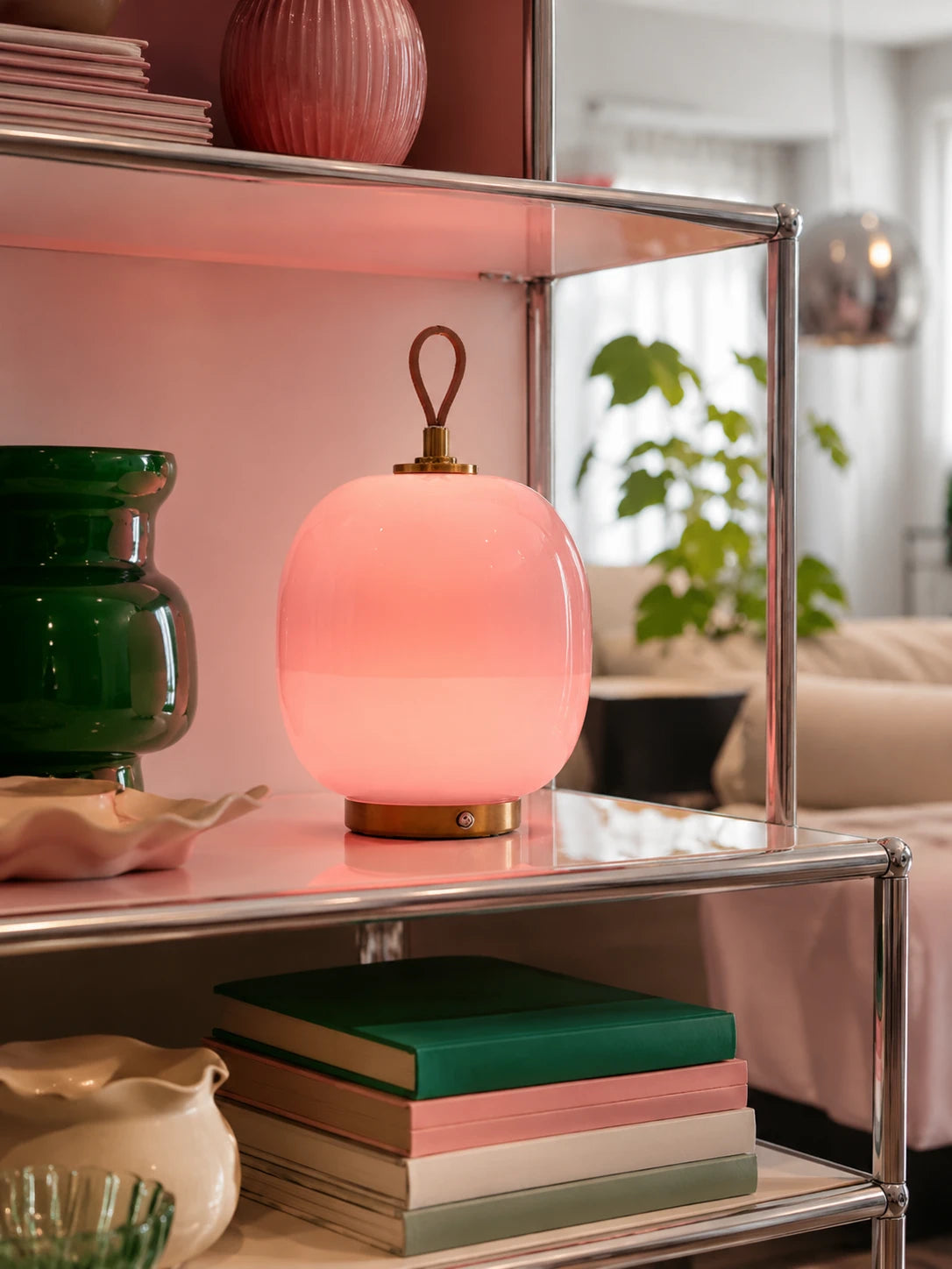 Bauhaus-Inspired Colored Glass Table Lamp for Dopamine Decor