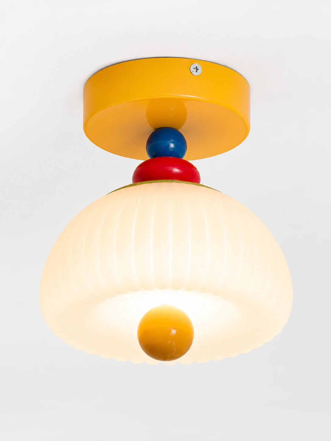 Fluted Glass Color-Block Ceiling Light