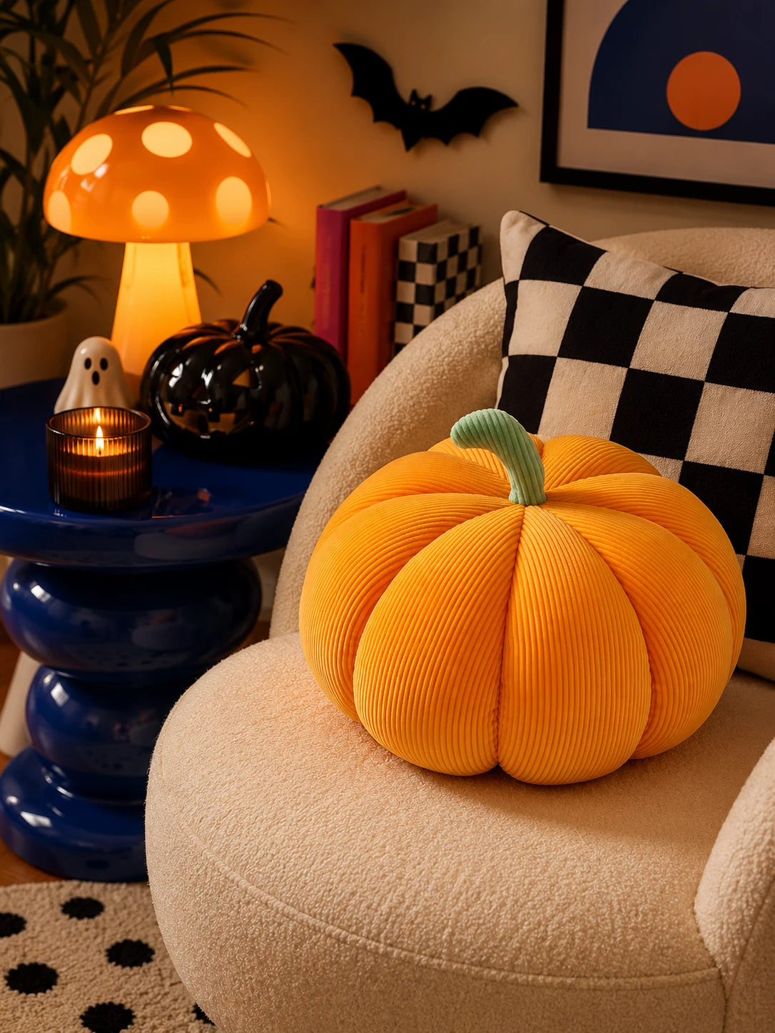 Nordic Pumpkin Plush Throw Pillow