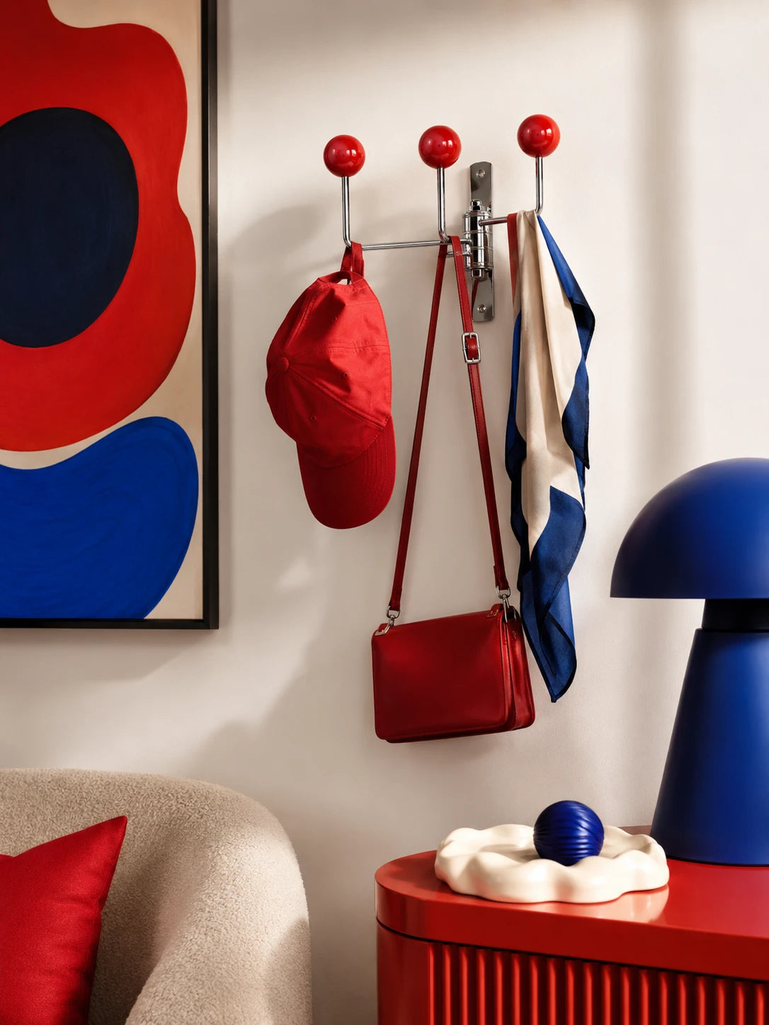 Mid-Century Modern Swivel Hook Rack: Functional Wall Art