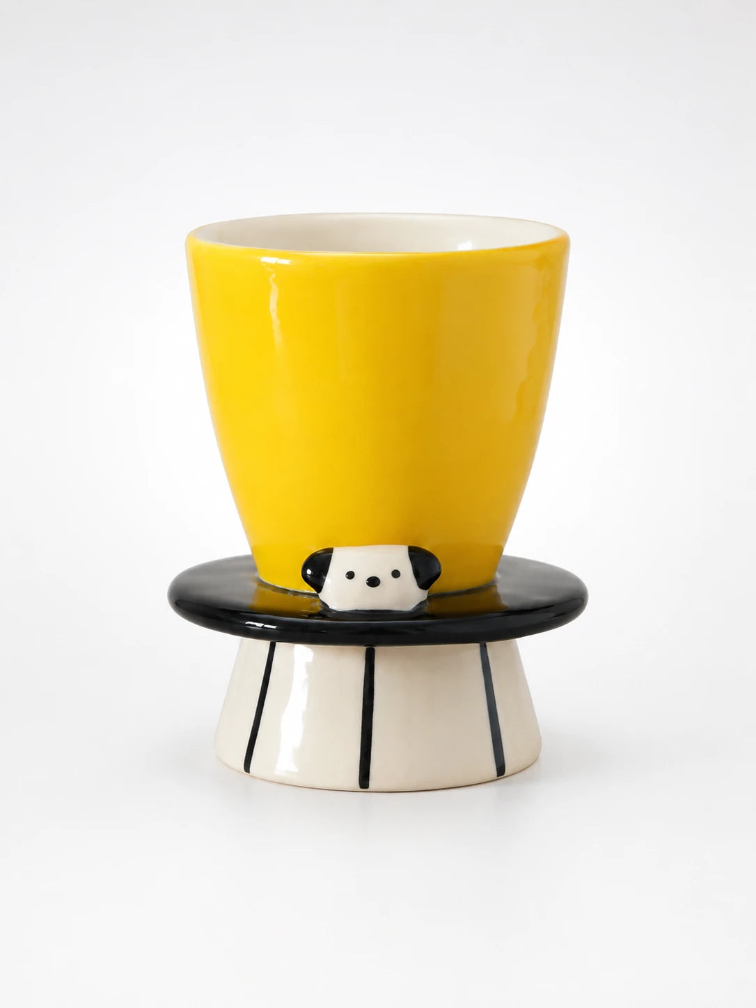 Peeking Puppy Ceramic Goblet