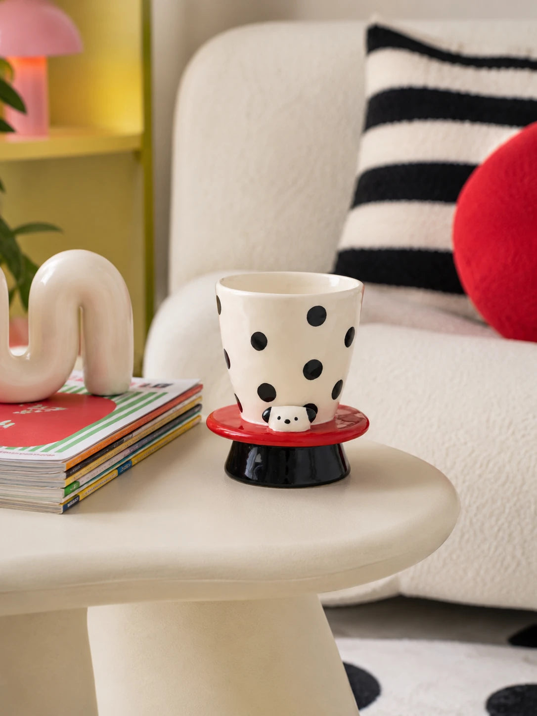 Peeking Puppy Ceramic Goblet