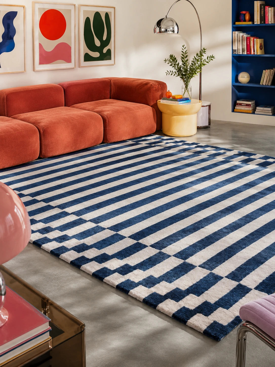 Bold Stripe Patterned Area Rug — Dopamine Decor Floor Covering