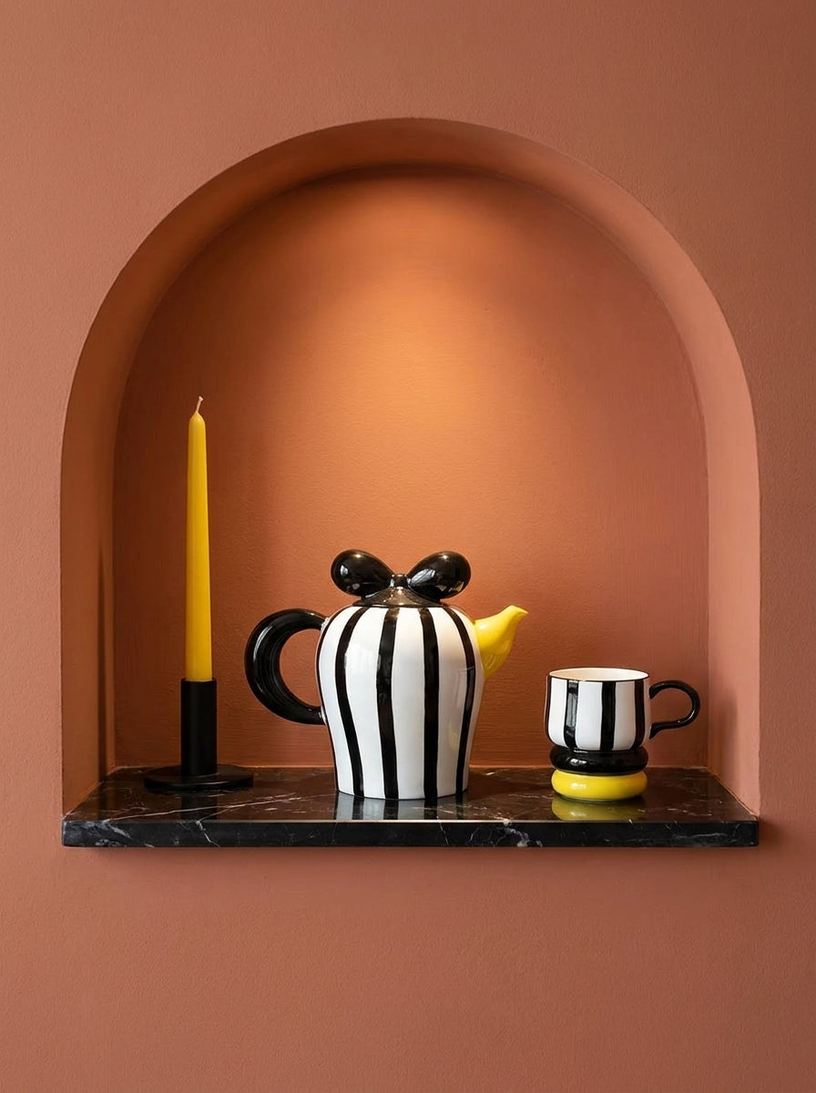Handcrafted Ceramic Teapot and Coffee Pot Set