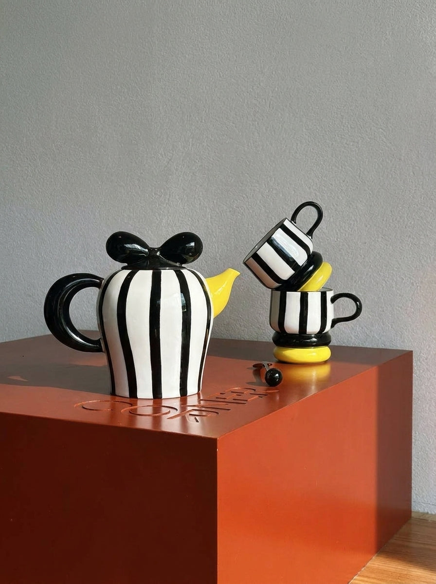 Handcrafted Ceramic Teapot and Coffee Pot Set