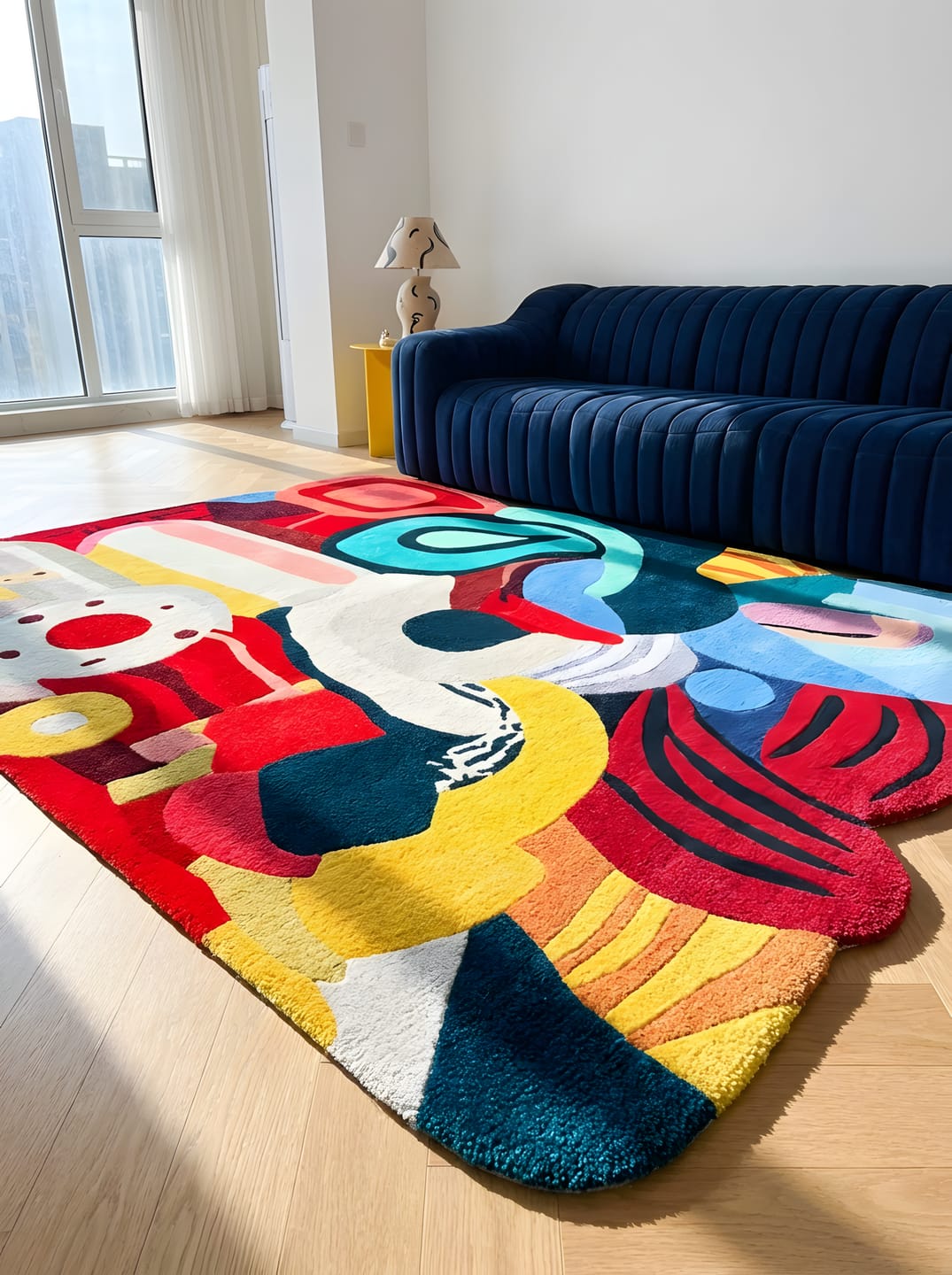Modern Abstract Area Rug – Soft Plush Decorative Carpet