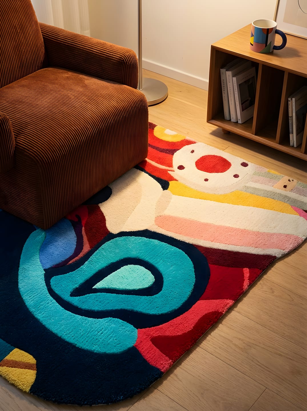 Modern Abstract Area Rug – Soft Plush Decorative Carpet