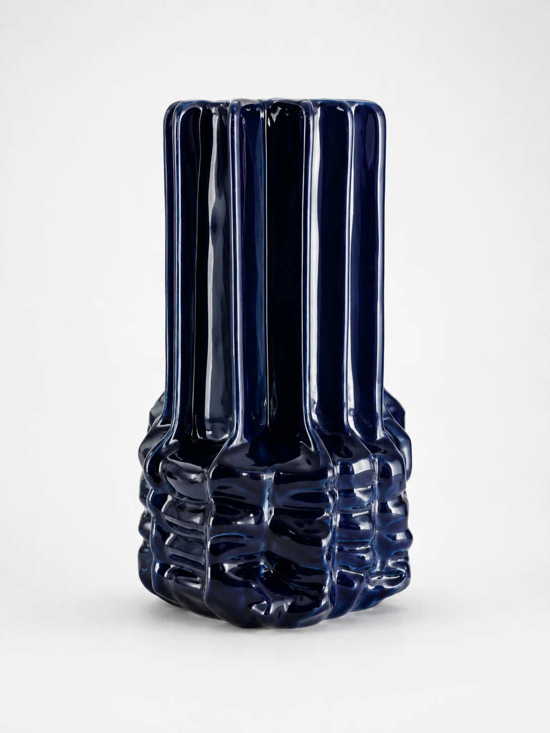 Amber Glass Geometric Ring Vase — Dopamine Decor Sculptural Statement
