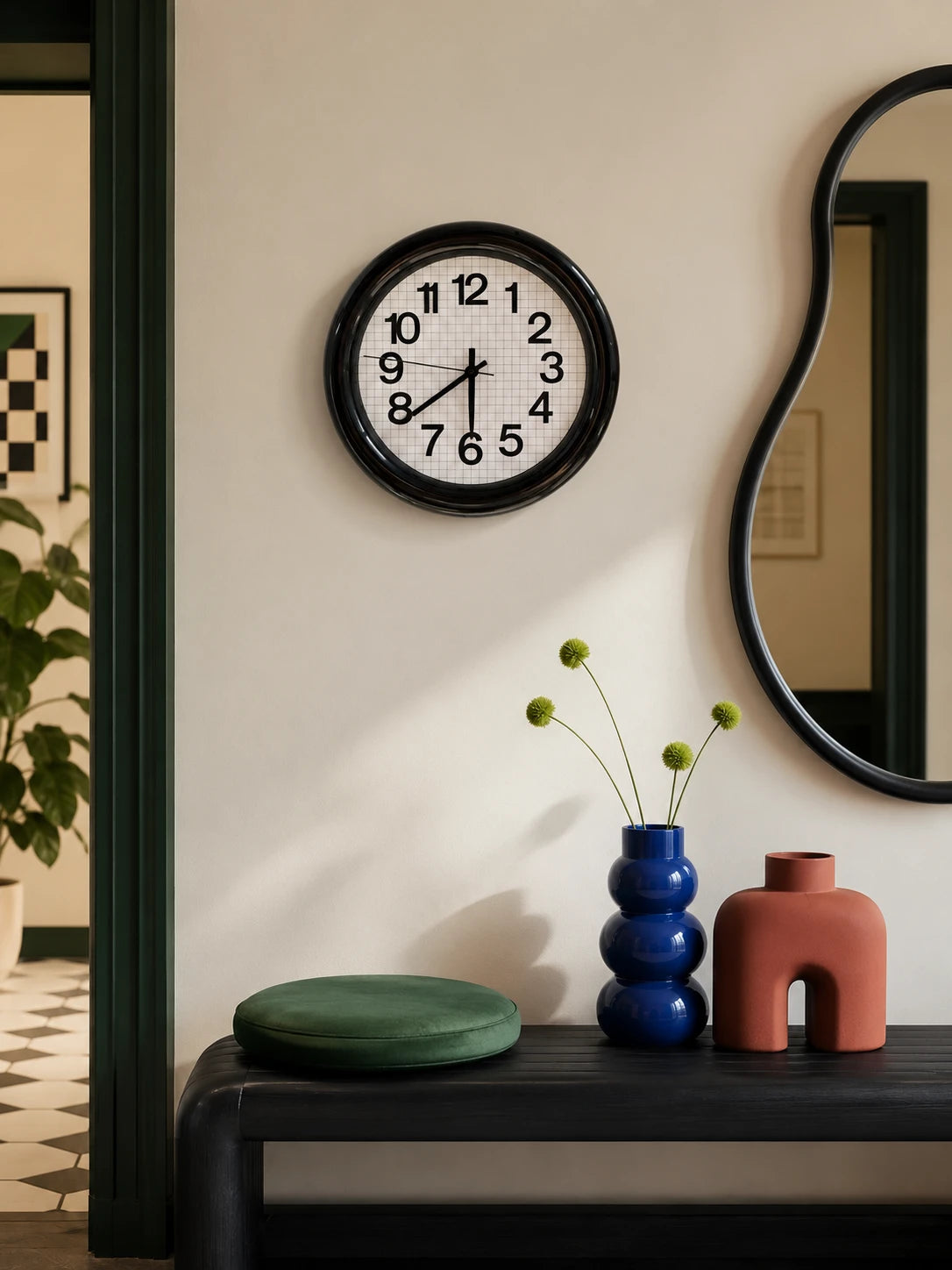 Grid Paper Silent Wall Clock