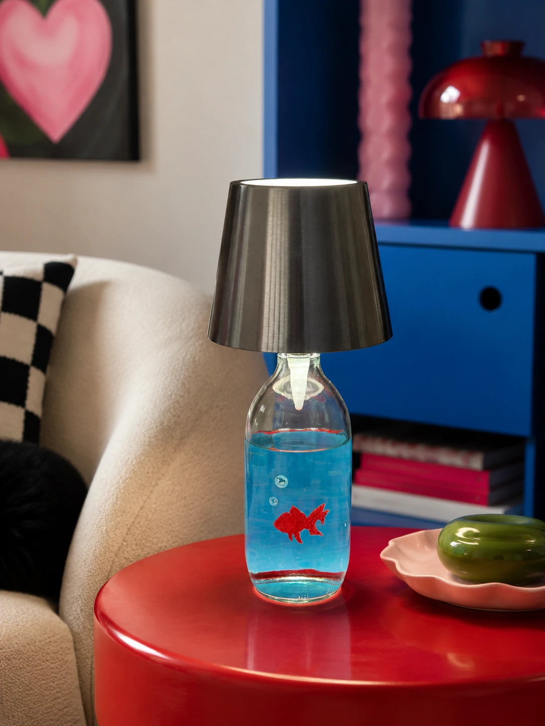 Goldfish Glass Bottle Table Lamp