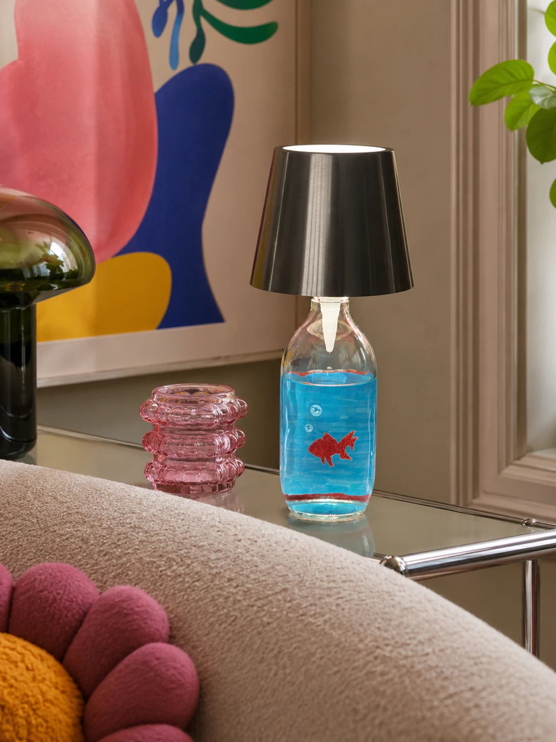 Goldfish Glass Bottle Table Lamp