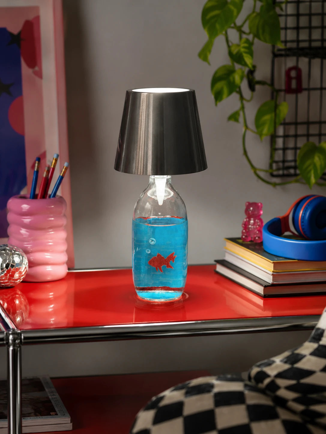 Goldfish Glass Bottle Table Lamp