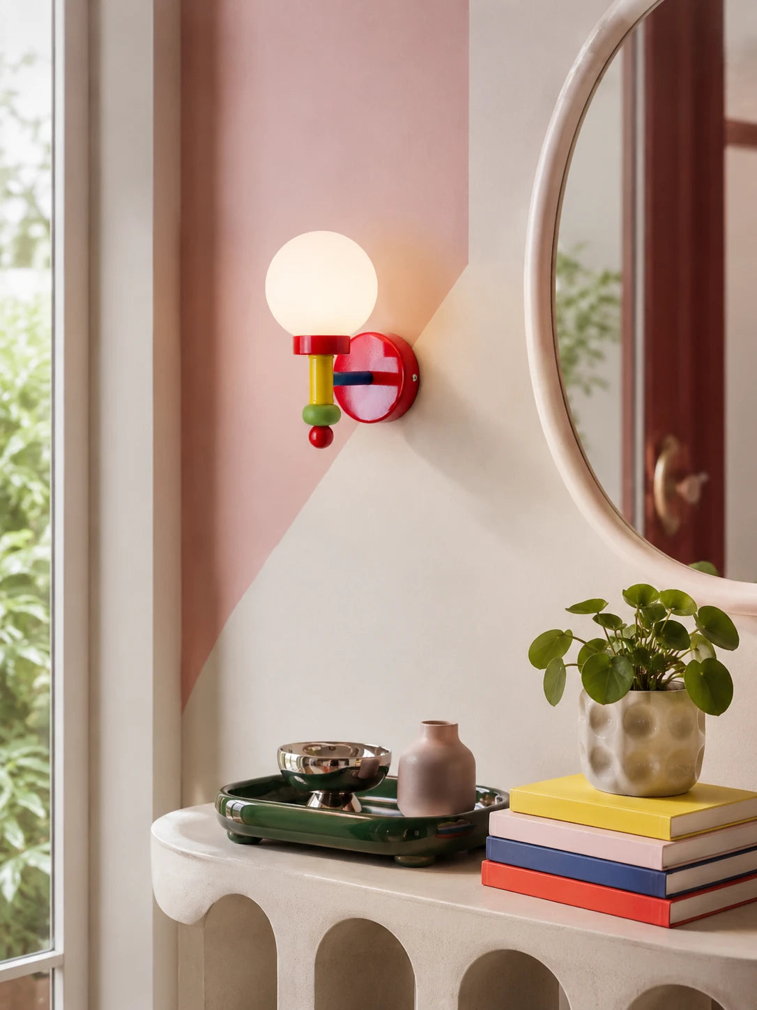 Vintage Memphis Color-Blocked Wall Lamp