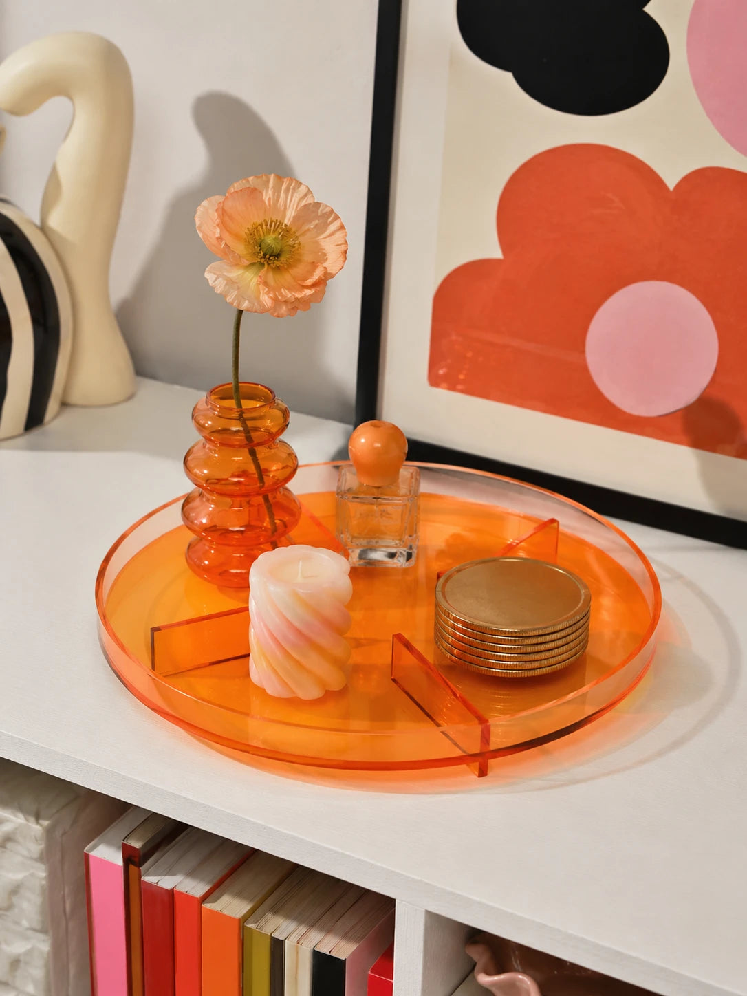 Nordic Acrylic Round Tray: Minimalist Acrylic Storage Tray