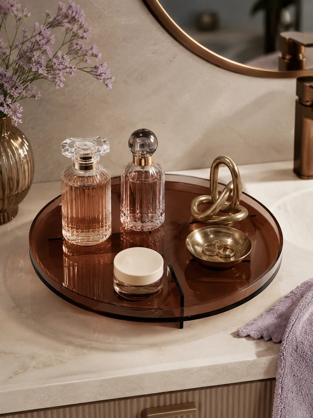 Nordic Acrylic Round Tray: Minimalist Acrylic Storage Tray