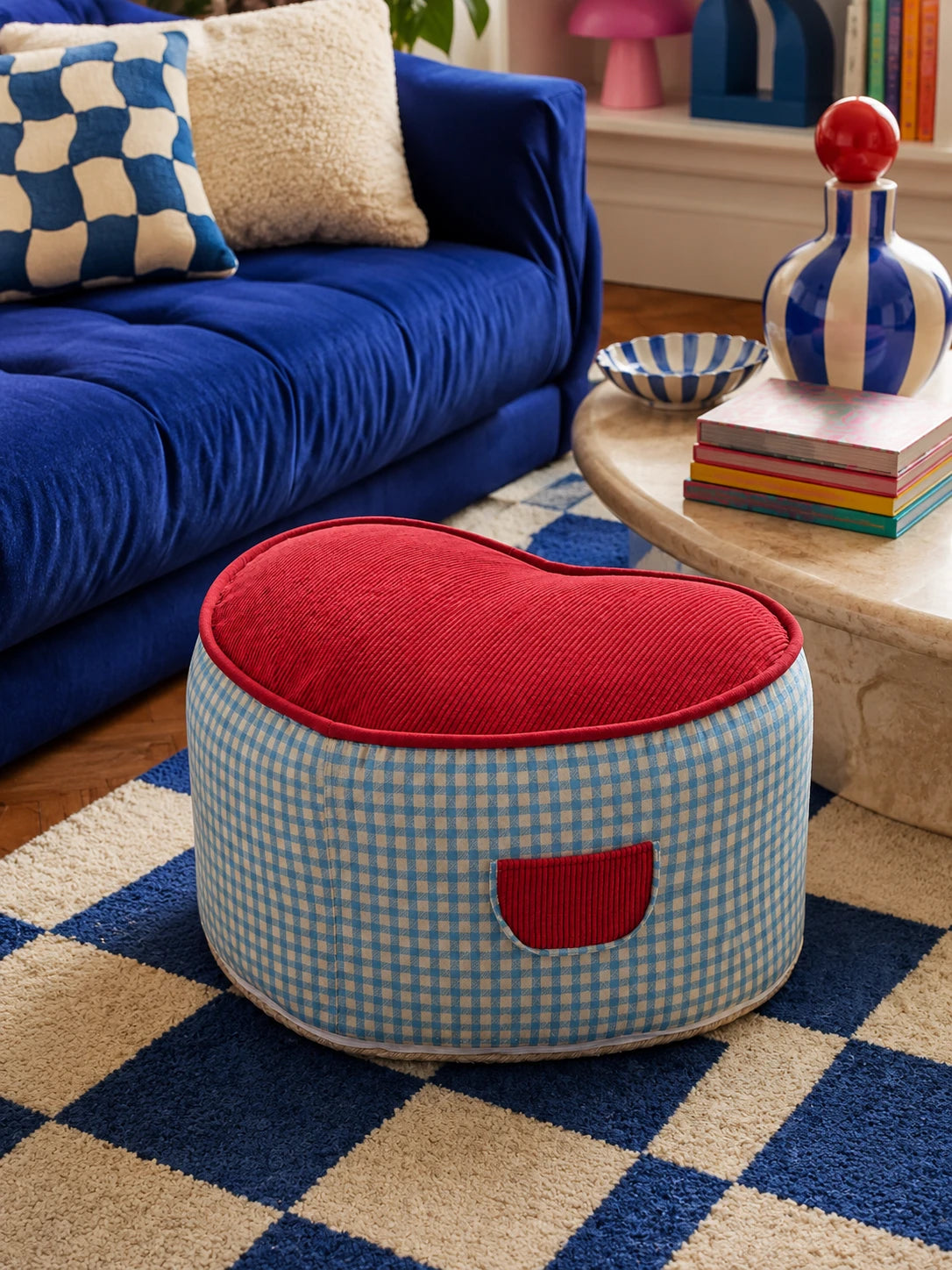 Heart-Silhouette Accent Footstool | Dopamine Decor Seating