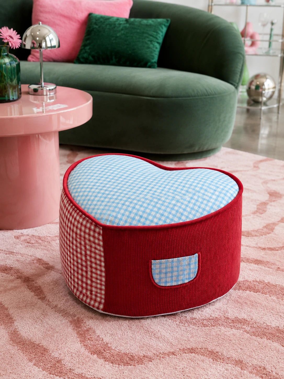 Heart-Silhouette Accent Footstool | Dopamine Decor Seating