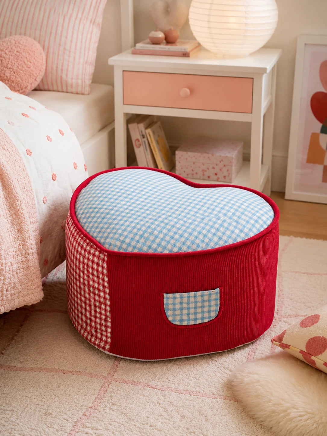 Heart-Silhouette Accent Footstool | Dopamine Decor Seating
