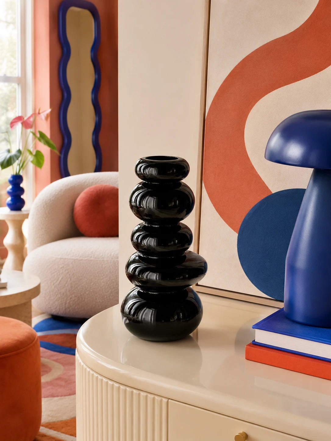 Stacked Silhouette Glass Vase | Dopamine Decor Accent Piece