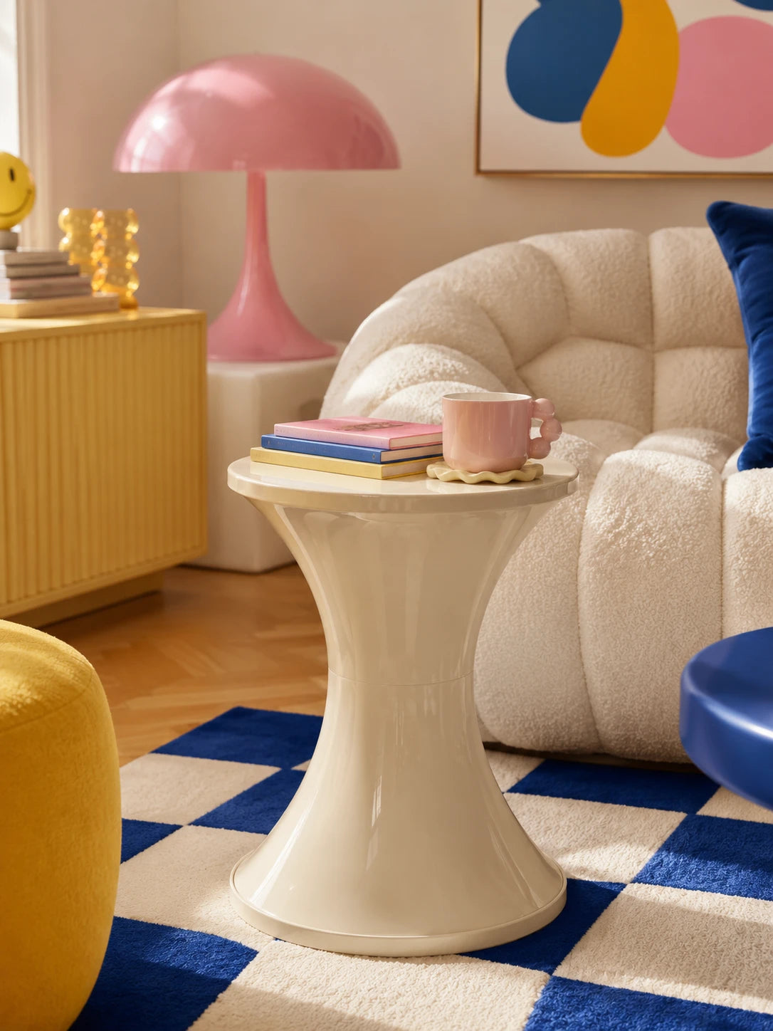 Hourglass Storage Stool — Sculptural Accent Furniture