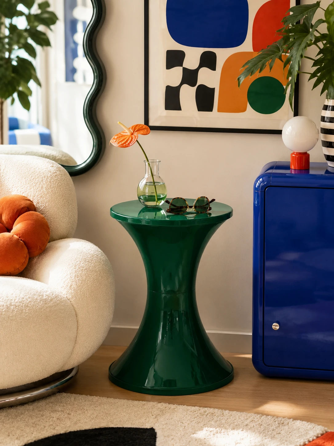Hourglass Storage Stool — Sculptural Accent Furniture