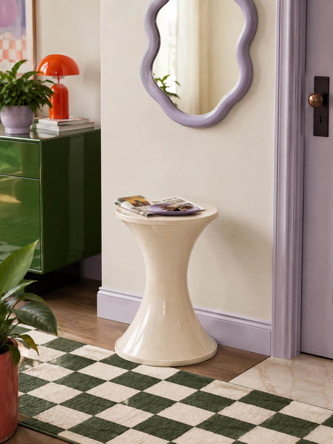 Hourglass Storage Stool — Sculptural Accent Furniture