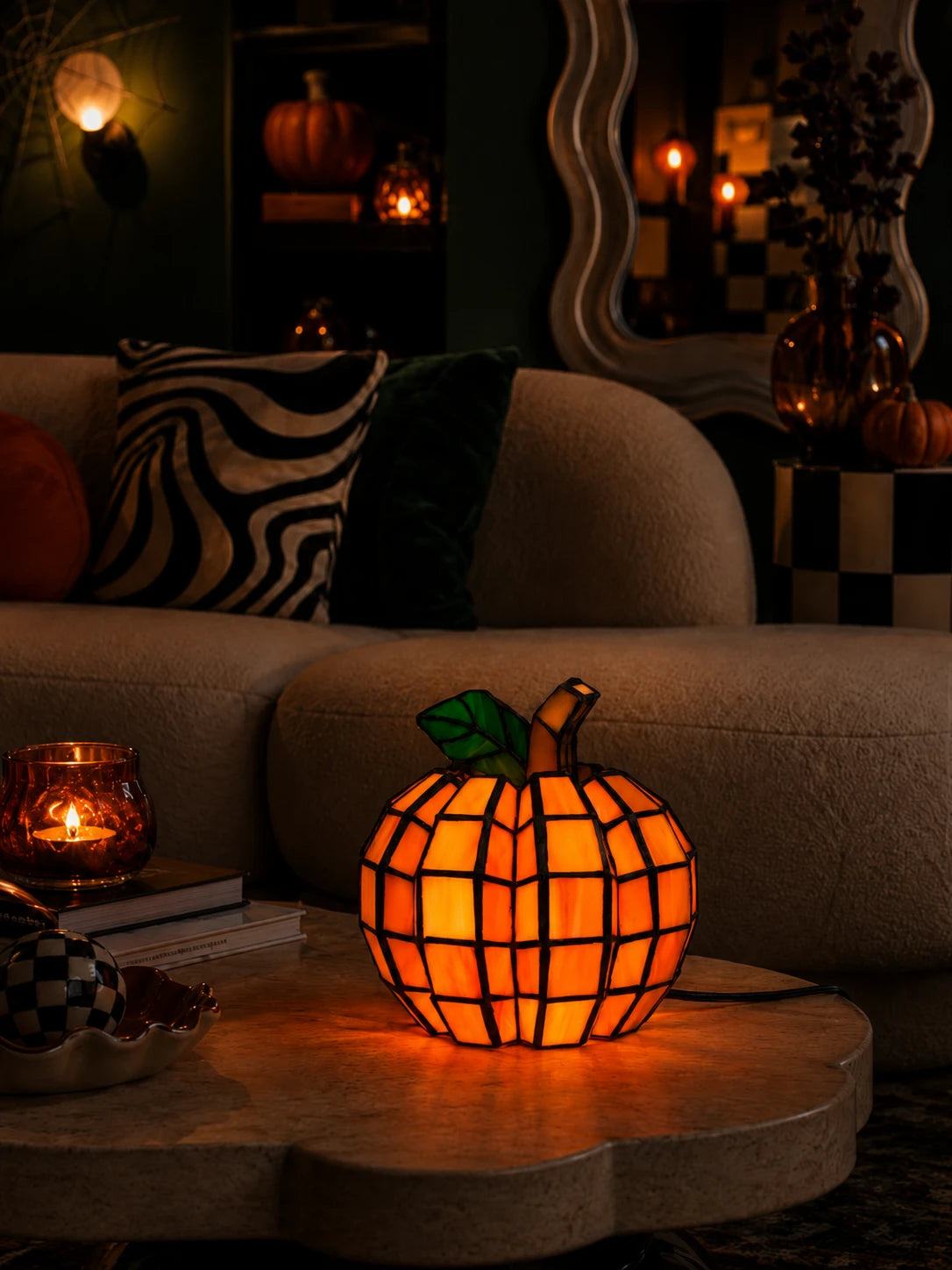 Stained Glass Pumpkin Lamp