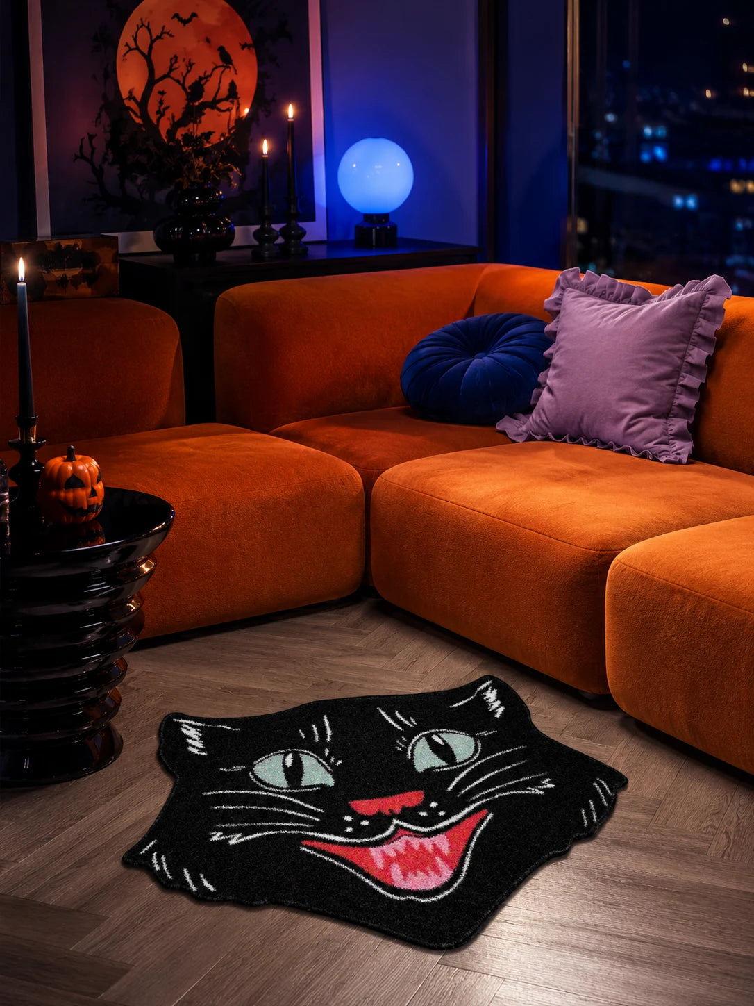 Velvet Cat Pattern Rug