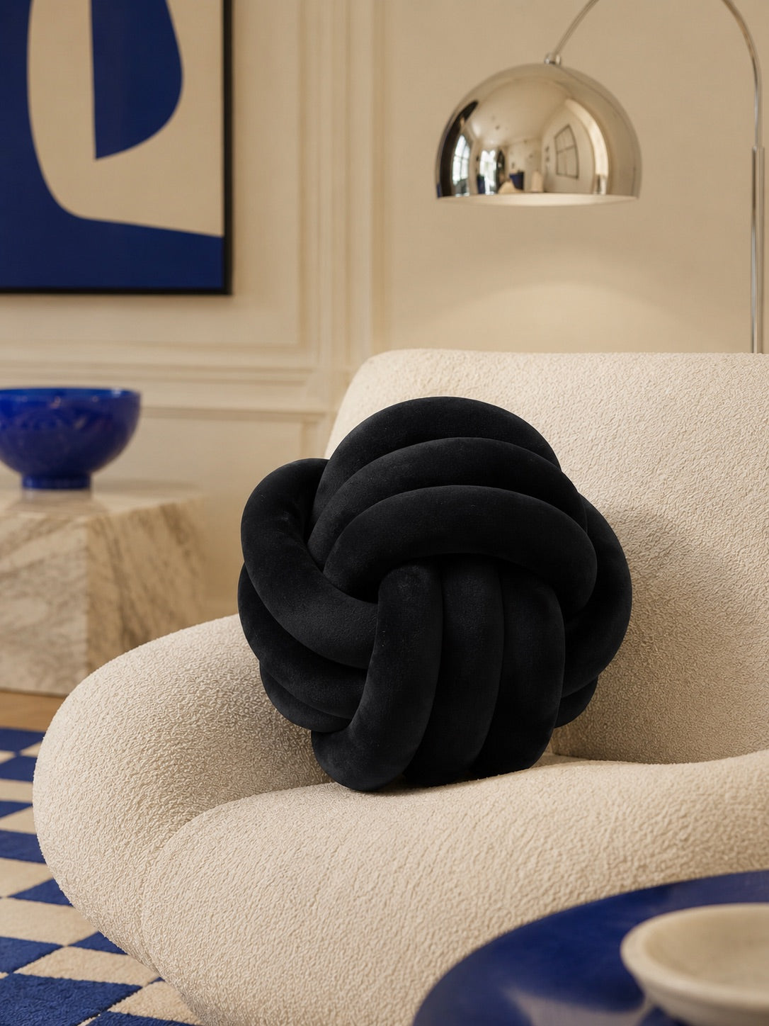 Knotted Ball Throw Pillow: Soft Sculptural Decor