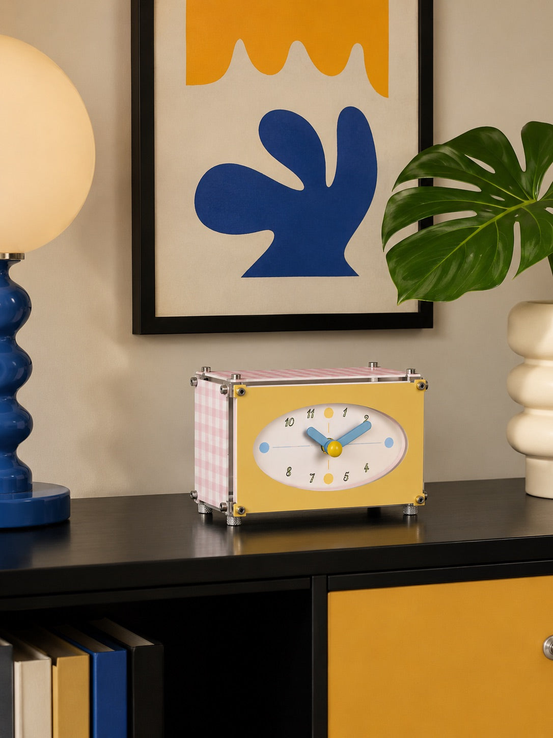 Eclectic Industrial Acrylic Desk Clock — Vibrant Color Series