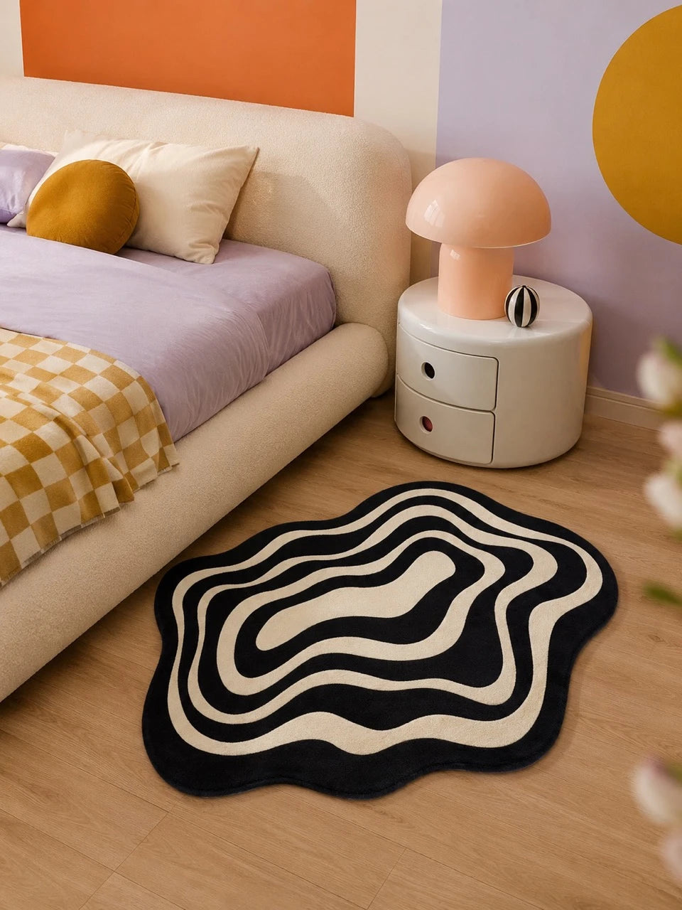 Wavy Ripple Illusion Mat + Dopamine Decor Bath Mat