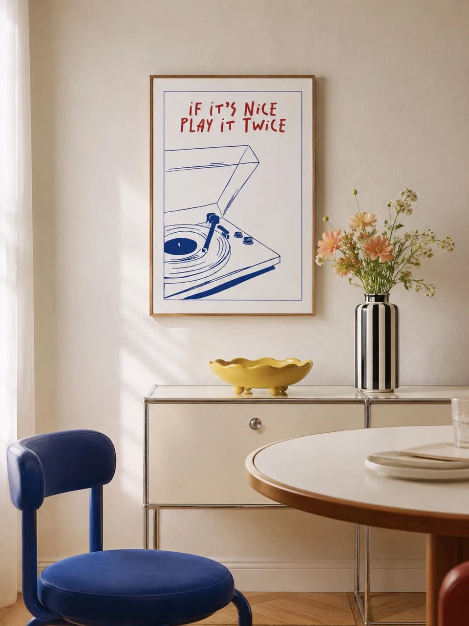 Record Player Graphic Wall Art Poster