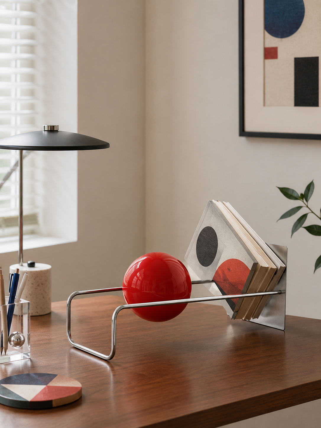 Mid-Century Metal Desktop Bookshelf