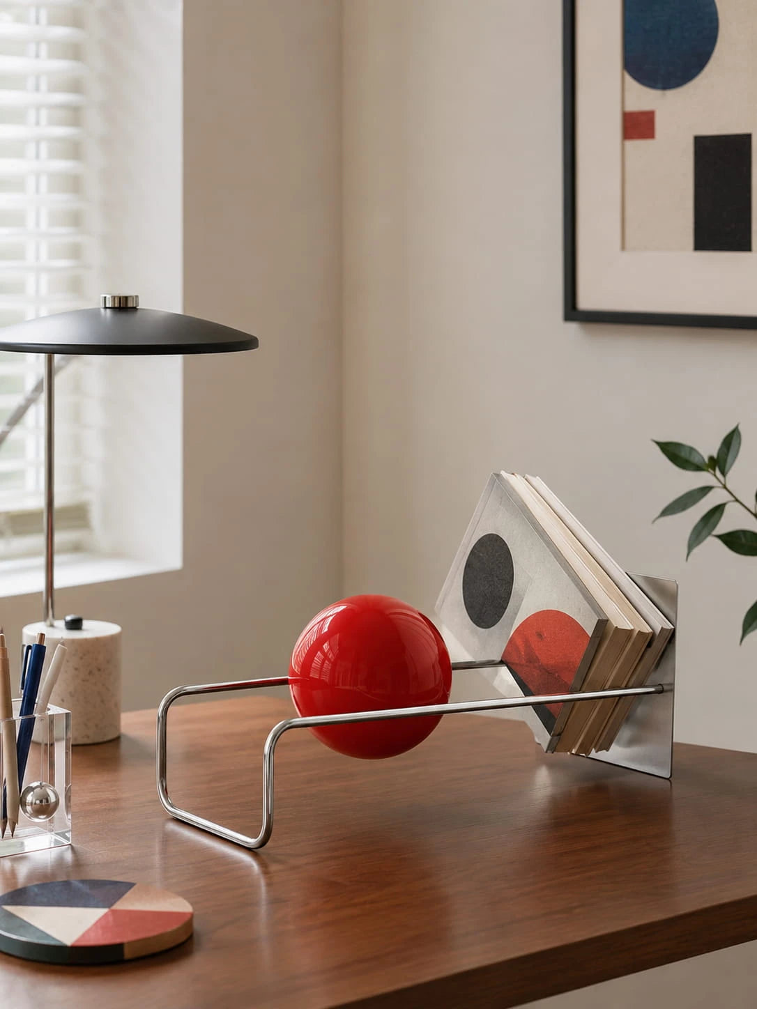 Mid-Century Metal Desktop Bookshelf